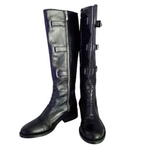 Vince Camuto FIVVY Tall Leather Boots 7 B Black